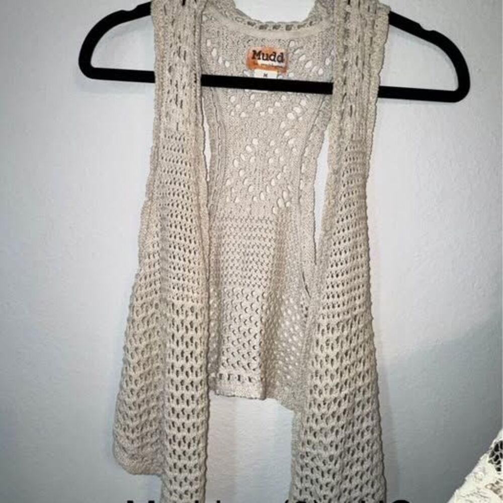 Mudd Crochet Vest Size M